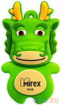Флеш накопитель 8GB Mirex Dragon, USB 2.0, Зеленый