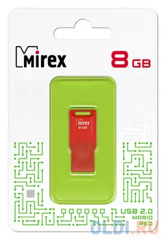 Флеш накопитель 8GB Mirex Mario, USB 2.0, Красный