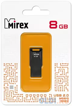 Флеш накопитель 8GB Mirex Mario, USB 2.0, Черный
