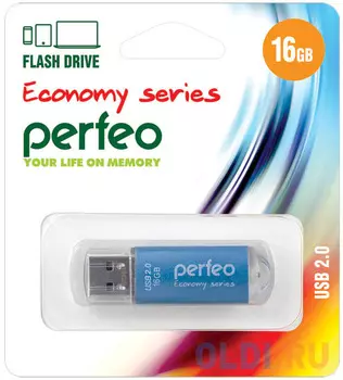 Флешка 16Gb Perfeo E01 USB 2.0 голубой PF-E01N016ES