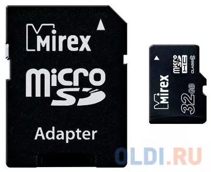 Флешка 32Gb Mirex 13613-AD10SD32 microSDHC черный