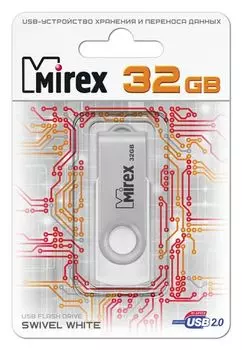 Флешка 32Gb Mirex Swivel USB 2.0 белый 13600-FMUSWT32