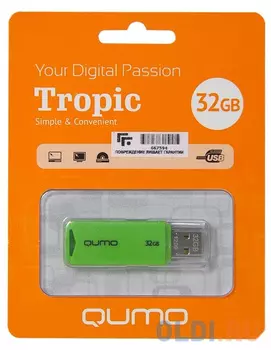 Флешка 32Gb QUMO QM32GUD-TRP USB 2.0 зеленый