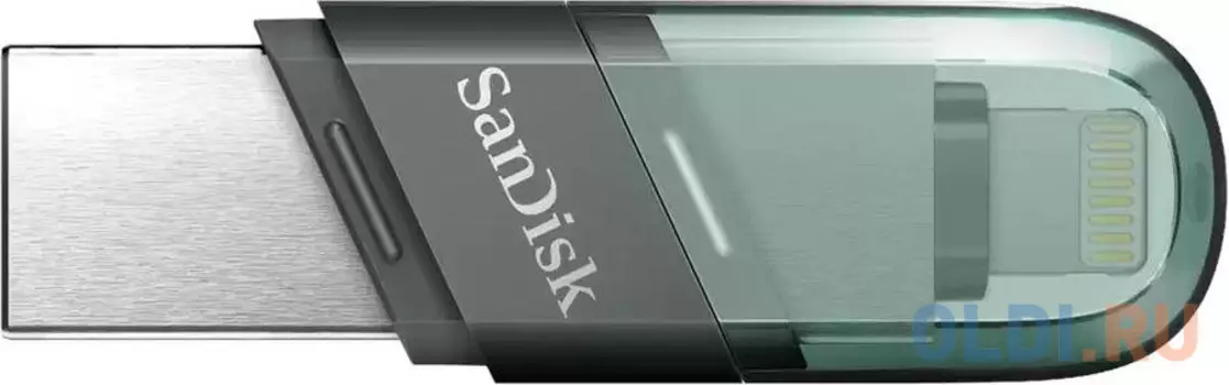 Флешка 32Gb SanDisk SDIX90N-032G-GN6NN Lightning USB 3.1 зеленый серебристый