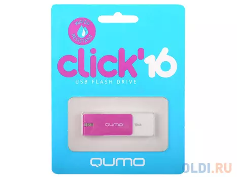 Флешка USB 16Gb QUMO Click USB2.0 бело-фиолетовый QM16GUD-CLK-Violet