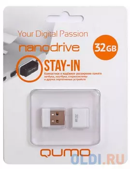 Флешка USB 32Gb QUMO NanoDrive USB2.0 белый QM32GUD-NANO-W