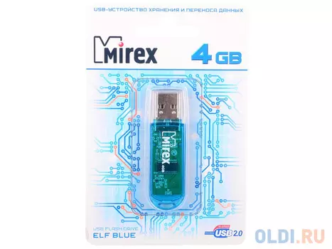 Флешка USB 4Gb Mirex Elf 13600-FMUBLE04 синий