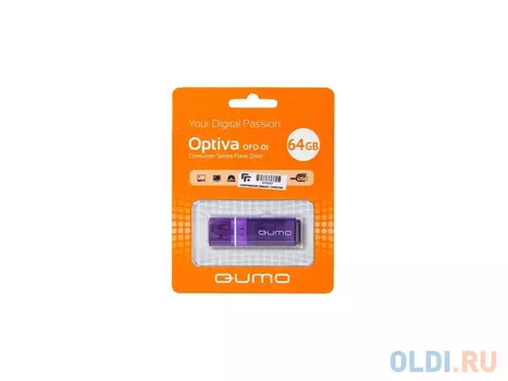 Флешка 64Gb QUMO QM64GUD-OP1-violet USB 2.0 фиолетовый