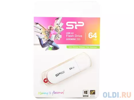 Флешка USB 64GB Silicon Power Luxmini 320 SP064GBUF2320V1W белый