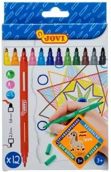 Фломастеры JOVI 1512 Двусторонние 12 цв