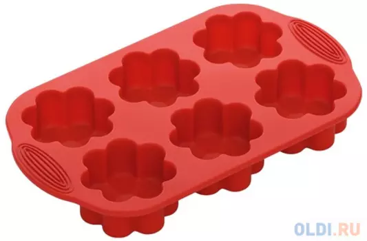 Форма для 6 маффинов в виде цветков, силиконовая, 29x17x3,7 см, NADOBA, серия MILA
