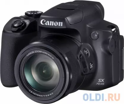 Фотоаппарат Canon PowerShot SX70 HS черный 20.3Mpix Zoom65x 3" 4K SDXC CMOS 1x2.3 IS opt turLCD rotLCD VF 10fr/s RAW 29.97fr/s HDMI/WiFi/LP-E12