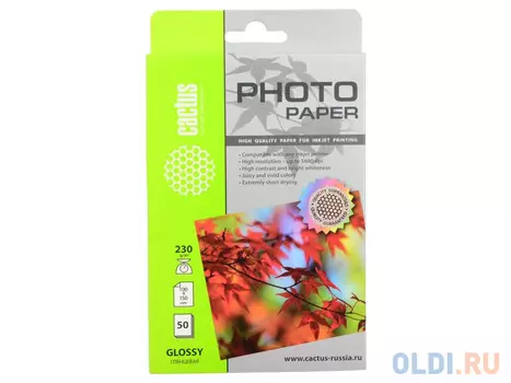 Фотобумага Cactus CS-GA623050 глянцевая 10x15 230 г/м2 50 листов