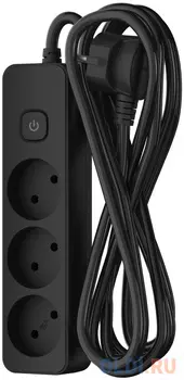 ФОТОН Удлинитель сетевой " 10-53S, 5м, 3 розетки, 10А, с выключателем, Черный 24750