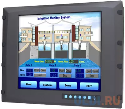 FPM-3171G-R3BE 8U Rackmount 17 SXGA Industrial Monitor with Resistive Touchscreen, Direct-VGA and DVI Ports, and Wide Operating Temperature