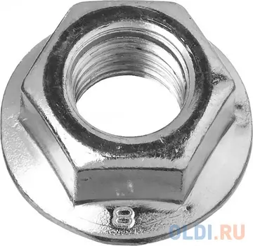 Гайка DIN 6923 с фланцем, M12, 5 кг, кл. пр. 8, оцинкованная, ЗУБР