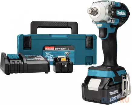Гайковерт Makita DTW300RTJ аккум. патрон:квад.1/2" (кейс в комплекте)