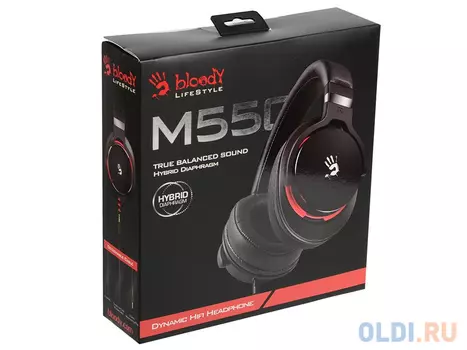 Гарнитура A4Tech Bloody M550 черный/красный 1.2м