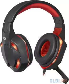 Гарнитура Defender Warhead G-370 черный+красный, кабель 2 м