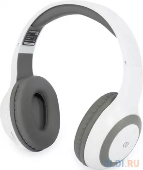 Гарнитура накладные Digma BT-15 белый/серый беспроводные bluetooth оголовье (BT-15W)