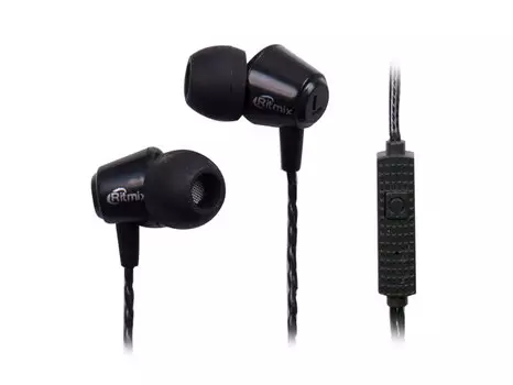 Гарнитура Ritmix RH-120M Black Проводные с микрофоном / 20 - 20.000 Гц / 92 дБ / miniJack 3.5 мм