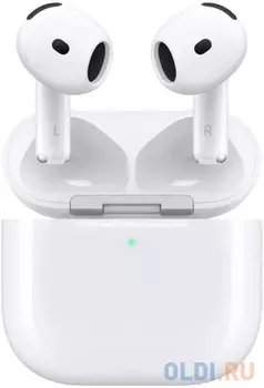 Гарнитура вкладыши Apple A3055,A3056,A3059 AirPods 4 ANC белый беспроводные bluetooth в ушной раковине (MXP93LL/A)