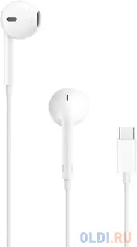 Гарнитура вкладыши Apple EarPods A3046 1.1м белый проводные в ушной раковине (MTJY3ZE/A)