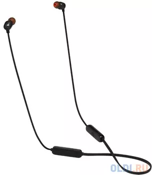 Гарнитура вкладыши JBL T115 черный беспроводные bluetooth шейный обод (JBLT115BTBLK)