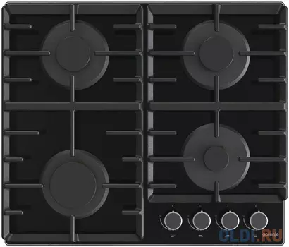 Газовая варочная панель на закаленном стекле, Габаритные размеры (шхвхг): 60 ? 13.6 ? 52 см Газ-контроль