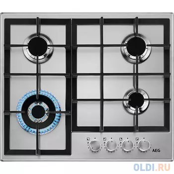 Газовая варочная поверхность AEG HGB64420SM нержавеющая сталь