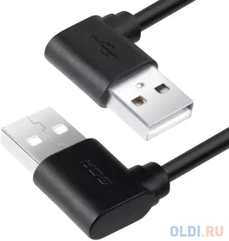 GCR Кабель 1.0m USB 2.0, AM угловой/AM угловой, 28/24 AWG, GCR-AUM5AM-BB2S-1.0m