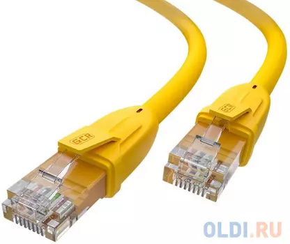 GCR Патч-корд прямой 10.0m UTP кат.6, желтый, 24 AWG, литой, ethernet high speed, RJ45, T568B, GCR-52377