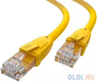 GCR Патч-корд прямой 1.5m UTP кат.6, желтый, 24 AWG, литой, ethernet high speed, RJ45, T568B, GCR-52370