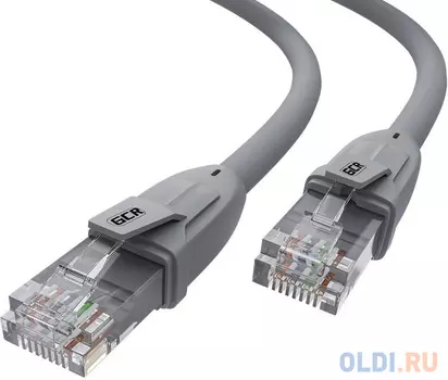 GCR Патч-корд прямой 5.0m UTP кат.6, серый, 24 AWG, ethernet high speed, RJ45, T568B, GCR-52595
