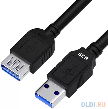 GCR Удлинитель 3.0m USB 3.0, AM/AF крепление под винт, черный, GCR-54570