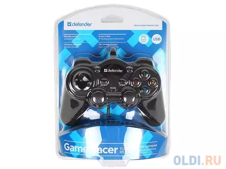 Геймпад Defender GAME RACER TURBO RS3 USB 12 кнопок + два аналоговых джойстика + кнопка AUTO12