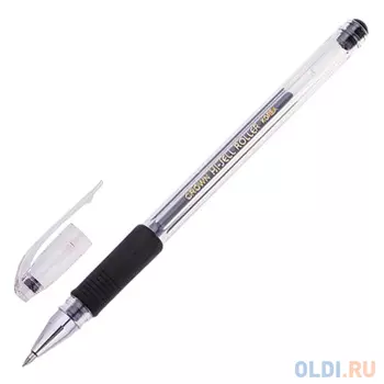 Гелевая ручка CROWN Hi-Jell Grip черный 0.35 мм HJR-500R