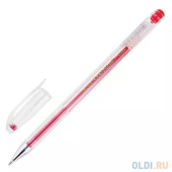 Гелевая ручка CROWN Hi-Jell красный 0.35 мм HJR-500B