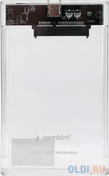 Gembird EE2-U3S-7 Внешний корпус USB 3.0 для 2.5" HDD/SSD порт Type-С, SATA III, пластик, прозрачный
