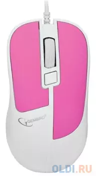 Gembird MOP-410-P {Мышь, USB, фиолетовый, 3 кнопки+колесо кнопка, soft touch, 1600 DPI, кабель 1.5м}