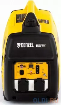 Генератор инверторный GT-2200iS, 2,2 кВт, 230 В, бак 4 л, закрытый корпус, ручной старт// Denzel