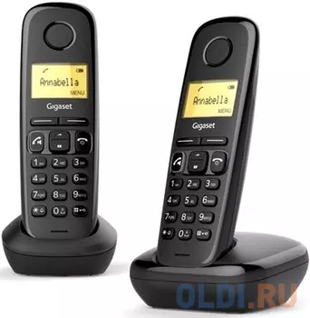 Р/Телефон Dect Gigaset A270 Duo Rus черный (труб. в компл.:2шт) АОН