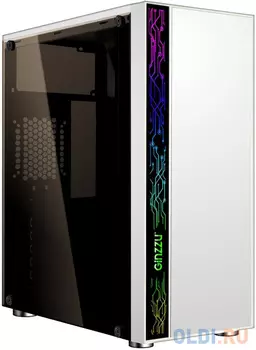 Ginzzu A390 White Window RGB подсветка 1*USB 3.0, 2*USB 2.0, AU