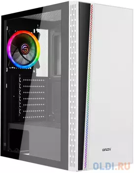 Ginzzu SL220 White FAN 12LED USB3.0 Window w/o PSU