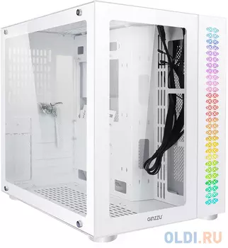 Ginzzu V560 RGB подсветка, закаленное стекло 1*USB 3.0,1*USB 2.0, AU Белый ATX