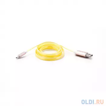 Кабель microUSB 1м Gmini GM-MEL200FLATY плоский жёлтый