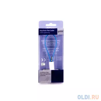 Кабель-брелок Lightning Gmini GM-MUS300FKBL плоский синий