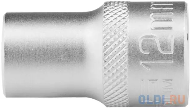 Головка торцевая, 12 мм, 12-гранная, CrV, под квадрат 1/2", хромированная// Stels