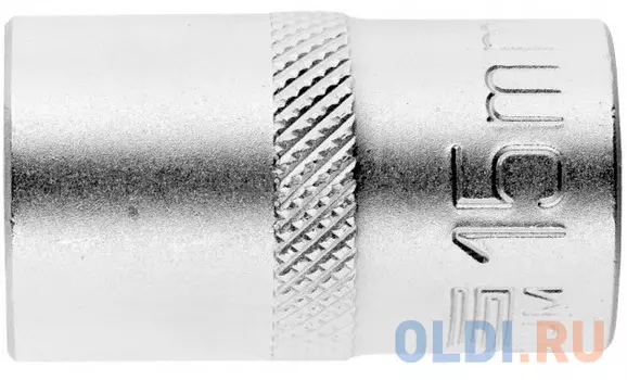 Головка торцевая, 15 мм, 12-гранная, CrV,под квадрат 1/2", хромированная// Stels