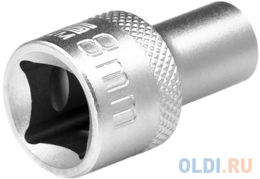 Головка торцевая, 8 мм, 12-гранная, CrV, под квадрат 1/2", хромированная// Stels